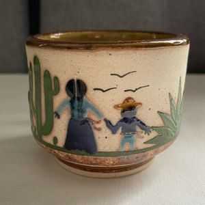 TONALA Folk Art Mexican Pottery Mug/Cup Stoneware Coffee/Tea - Signed